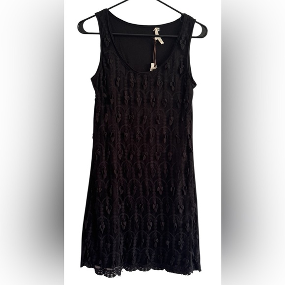 Ruby Rose Black Sleeveless Textured Embroidery Cocktail Mini Dress Size Medium - Picture 5 of 11